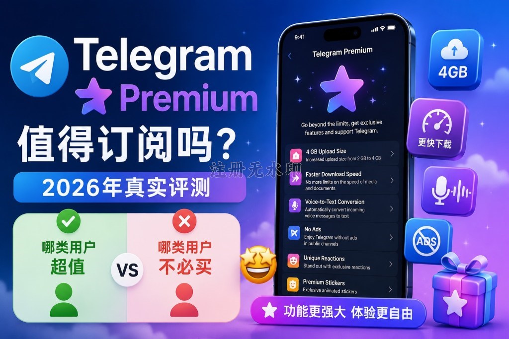 Telegram Premium 值得订阅吗？2026年真实评测：哪类用户超值，哪类用户不必买